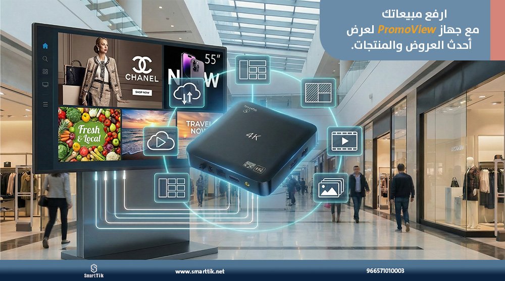 استخدام جهاز PromoView في المعارض والمتاجر